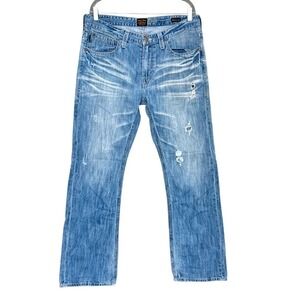 Vtg Y2k Salvage Supply Buckle Jeans Mens 34R 34x31 Mayhem Straight SLVG Denim